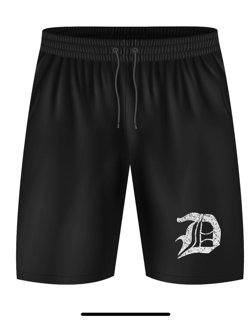 Black/white logo cotton shorts