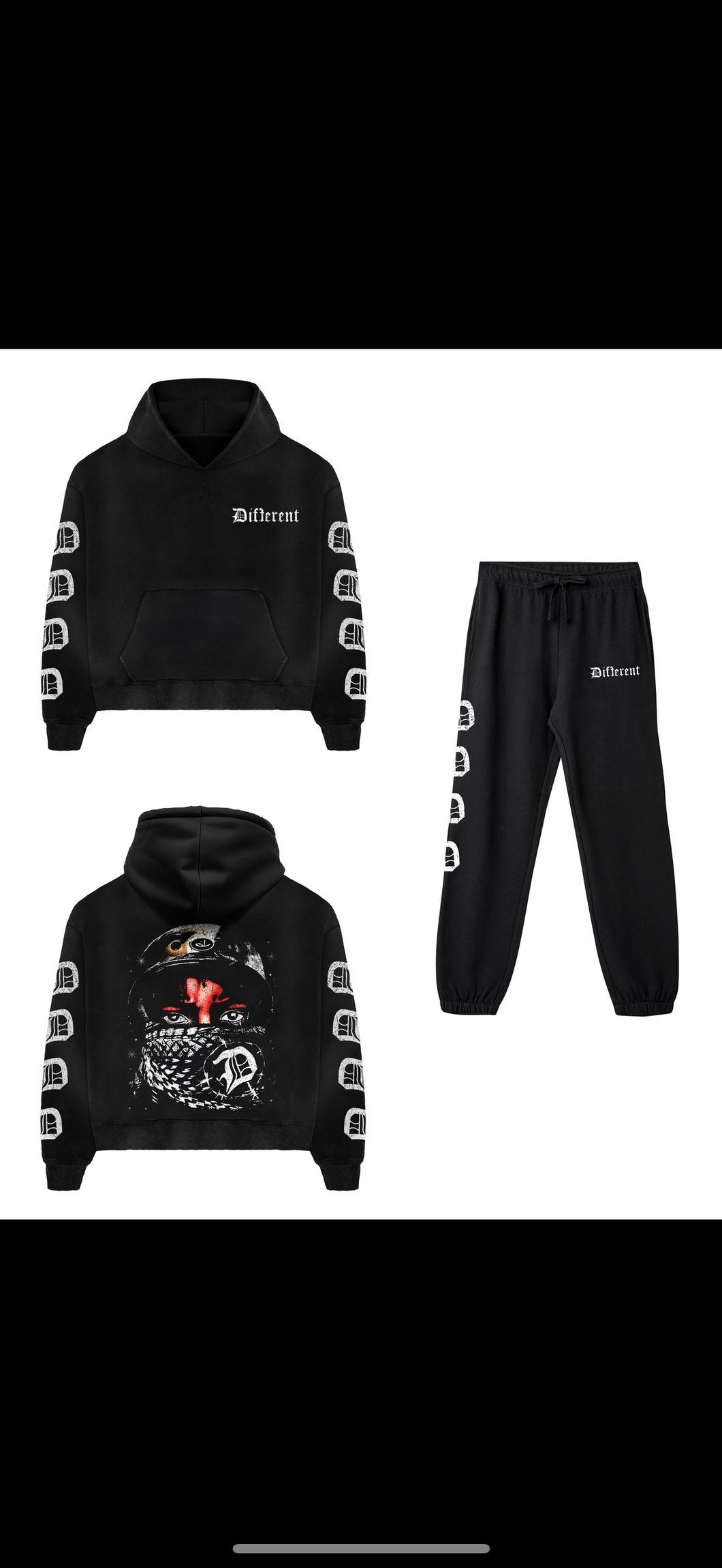 Army face black sweatsuit